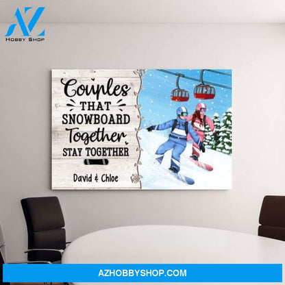 Personalized Canvas, Snowboarding Partners For Life, Couple & Friends, Gift For Snowboarders