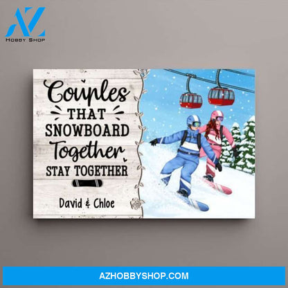 Personalized Canvas, Snowboarding Partners For Life, Couple & Friends, Gift For Snowboarders
