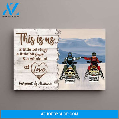Personalized Canvas, Snowmobiling Partners - Couple Gift, Gifts For Snowmobile Lovers