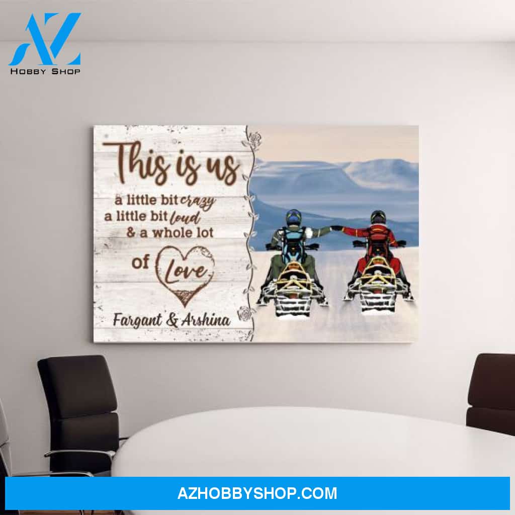 Personalized Canvas, Snowmobiling Partners - Couple Gift, Gifts For Snowmobile Lovers