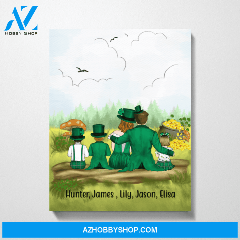 Personalized Canvas, St Patrick's Day Parents and Kids, Custom Gift for Family