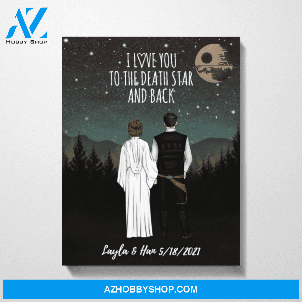 Personalized Canvas, SW Couple Love To Death Star, Custom Gift for SW Lovers