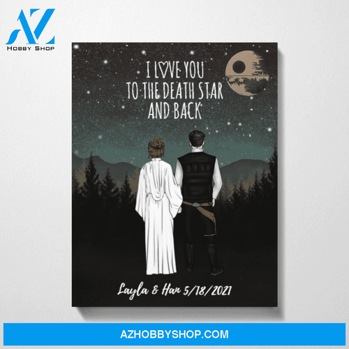 Personalized Canvas, SW Couple Love To Death Star, Custom Gift for SW Lovers