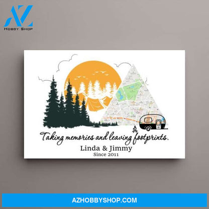 Personalized Canvas, Taking Memories and Leaving Footprints, Gift for Family Members