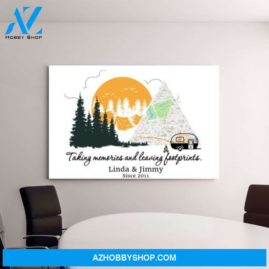 Personalized Canvas, Taking Memories and Leaving Footprints, Gift for Family Members