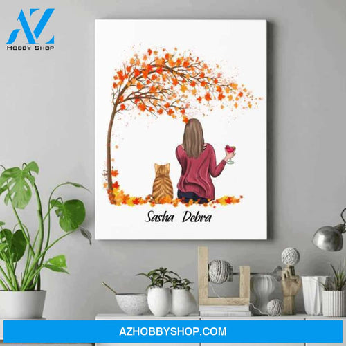 Personalized Canvas The Cat - Cat Mom Gift Ideas - Up To 3 Cats