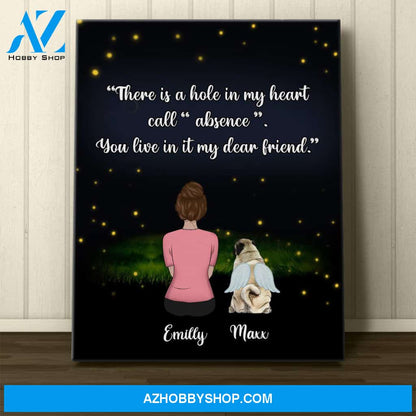 Personalized Canvas, There is A Hole In My Heart Canvas Wall Art, Wall Decor Visual Art, Custom For Dog Memorial