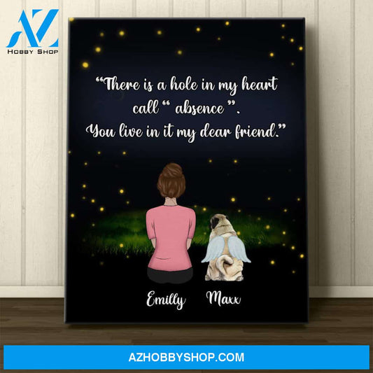 Personalized Canvas, There is A Hole In My Heart Canvas Wall Art, Wall Decor Visual Art, Custom For Dog Memorial