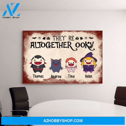 Personalized Canvas, They're Altogether Ooky, Cute Halloween Icon, Gifts for Halloween Family