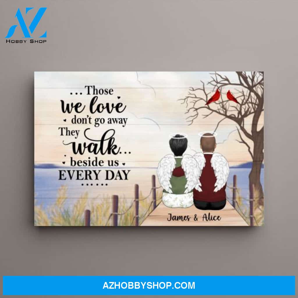 Personalized Canvas, Those We Love Don't Go Away, Old Couple, Memorial Gifts for Husband Loss, Wife Loss