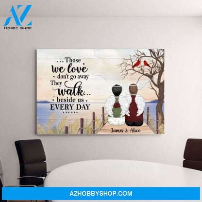 Personalized Canvas, Those We Love Don't Go Away, Old Couple, Memorial Gifts for Husband Loss, Wife Loss