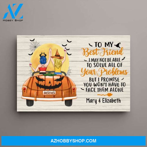 Personalized Canvas, To My Best Friend, Girls In Car, Halloween Theme, Halloween Gifts for Sisters, Best Friends