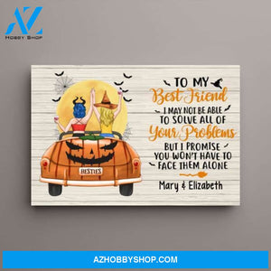 Personalized Canvas, To My Best Friend, Girls In Car, Halloween Theme, Halloween Gifts for Sisters, Best Friends