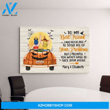 Personalized Canvas, To My Best Friend, Girls In Car, Halloween Theme, Halloween Gifts for Sisters, Best Friends