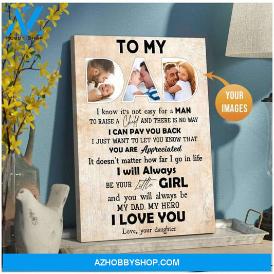 Personalized Canvas, To My Dad Canvas And Poster, Wall Decor Visual Art, Gift Father's Day