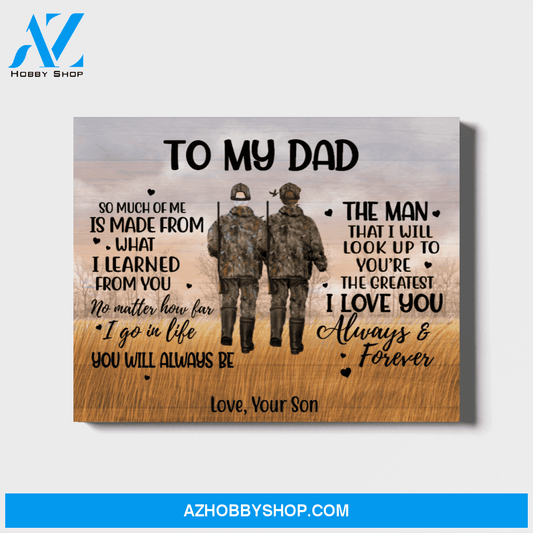 Personalized Canvas, To My Dad Gift for Father Hunting Lovers
