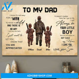 Personalized Canvas, To My Dad I Know It's Not Easy To Raise A Child Love Your Son Canvas  V4