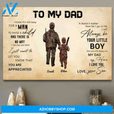 Personalized Canvas, To My Dad I Know It's Not Easy To Raise A Child Love Your Son Canvas  V5