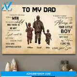 Personalized Canvas, To My Dad I Know It's Not Easy To Raise A Child Love Your Son Canvas  V7