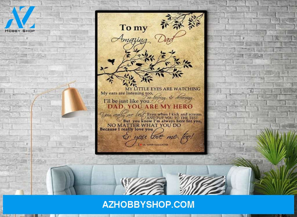 Personalized Canvas, To my Dad I love You Canvas And Poster, Wall Decor Visual Art, Gift Father's Day