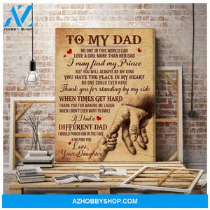 Personalized Canvas, To My Dad Thank You For Standing By My Side Canvas And Poster, Wall Decor Visual Art, Gift Father's Day