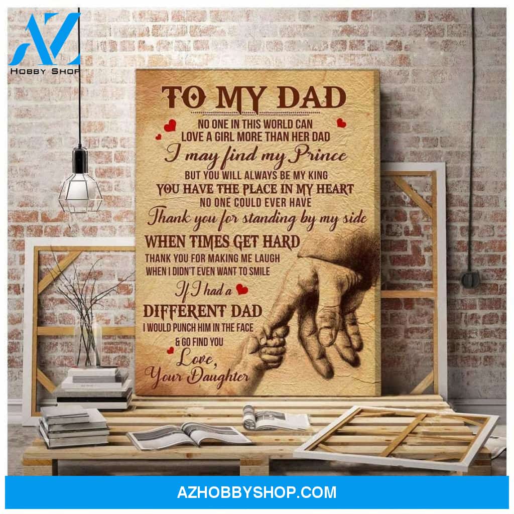 Personalized Canvas, To My Dad Thank You For Standing By My Side Canvas And Poster, Wall Decor Visual Art, Gift Father's Day