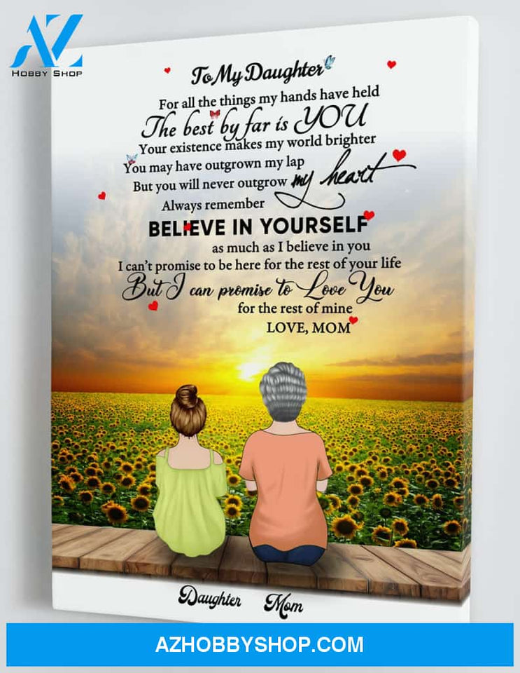 Top #80 Personalized Canvas, To My Daughter, From Mom Canvas Wall Art, Wall Decor Visual Art
