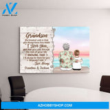 Personalized Canvas, To My Grandson, Grandma And Grandson Sitting, Christmas Gift For Grandson