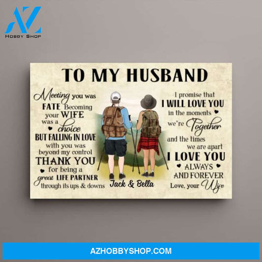 Personalized Canvas, To My Husband, To My Wife, Hiking Together, Gift For Her, Gift For Him, Gift For Hikers