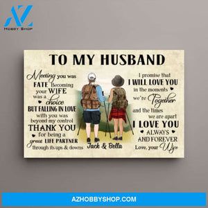 Personalized Canvas, To My Husband, To My Wife, Hiking Together, Gift For Her, Gift For Him, Gift For Hikers