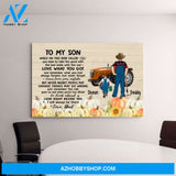 Personalized Canvas, To My Son, Dad and Son with Tractor, Thanksgiving Gift for Son