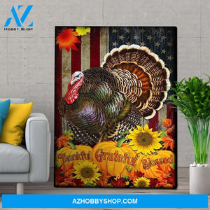 Personalized Canvas Turkey Thanksgiving America Wall Art For Christmas Gift Canvas Wall Art
