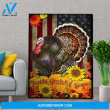 Personalized Canvas Turkey Thanksgiving America Wall Art For Christmas Gift Canvas Wall Art