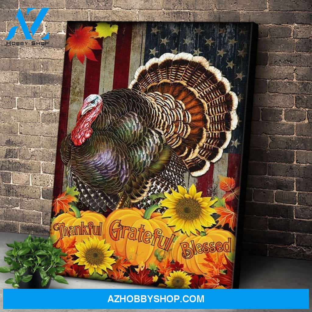 Personalized Canvas Turkey Thanksgiving America Wall Art For Christmas Gift Canvas Wall Art