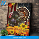 Personalized Canvas Turkey Thanksgiving America Wall Art For Christmas Gift Canvas Wall Art