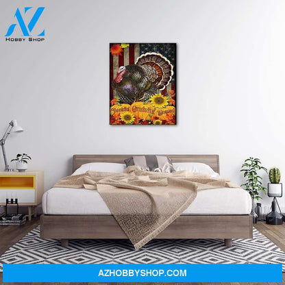 Personalized Canvas Turkey Thanksgiving America Wall Art For Christmas Gift Canvas Wall Art