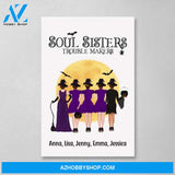 Personalized Canvas, Up To 5 Girls, Soul Sisters Trouble Makers, Halloween Gifts, Gift for Sister, Best Friends