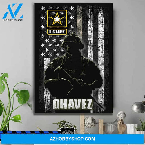 Personalized Canvas – Us Army Soldier – Camou Line – Canvas