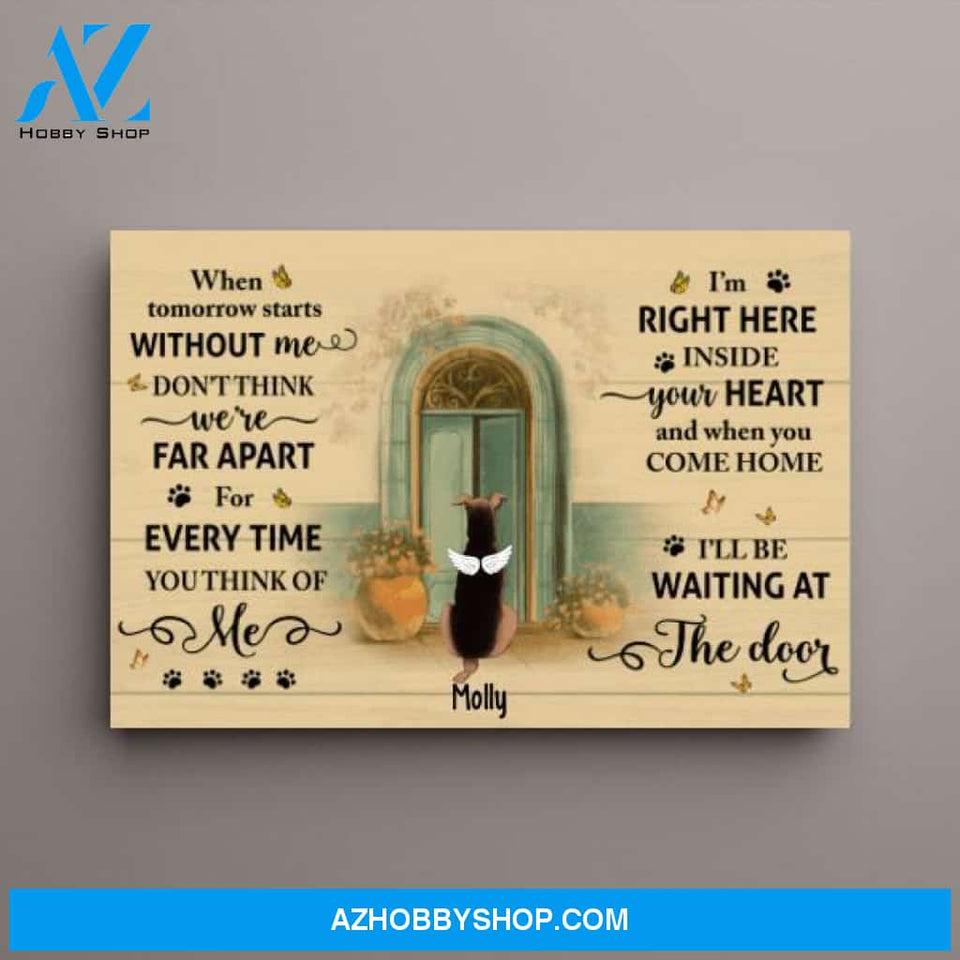 Personalized Canvas, Waiting At The Door, Memorial Gifts for Dog Loss, Gift for Dog Lovers