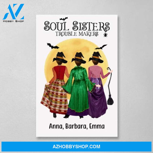 Personalized Canvas, Witches Squad, Halloween Gifts, Gift for Sisters, Best Friends