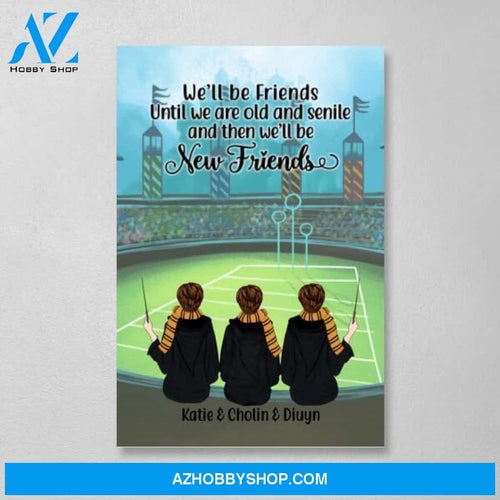 Personalized Canvas, Wizards Sisters and Friends, Gift for Halloween Season