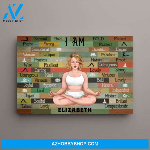 Personalized Canvas, Yoga Chubby Sexy Girl, Gift for Yoga Lovers