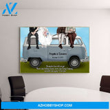 Personalized Canvas, Young And old Couples On Camping Car, Anniversary Gift For Couple, Camping Lovers