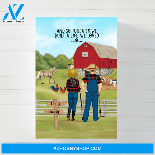 Personalized Canvas/Poster, Farming Couple, Custom Gift for Farmers