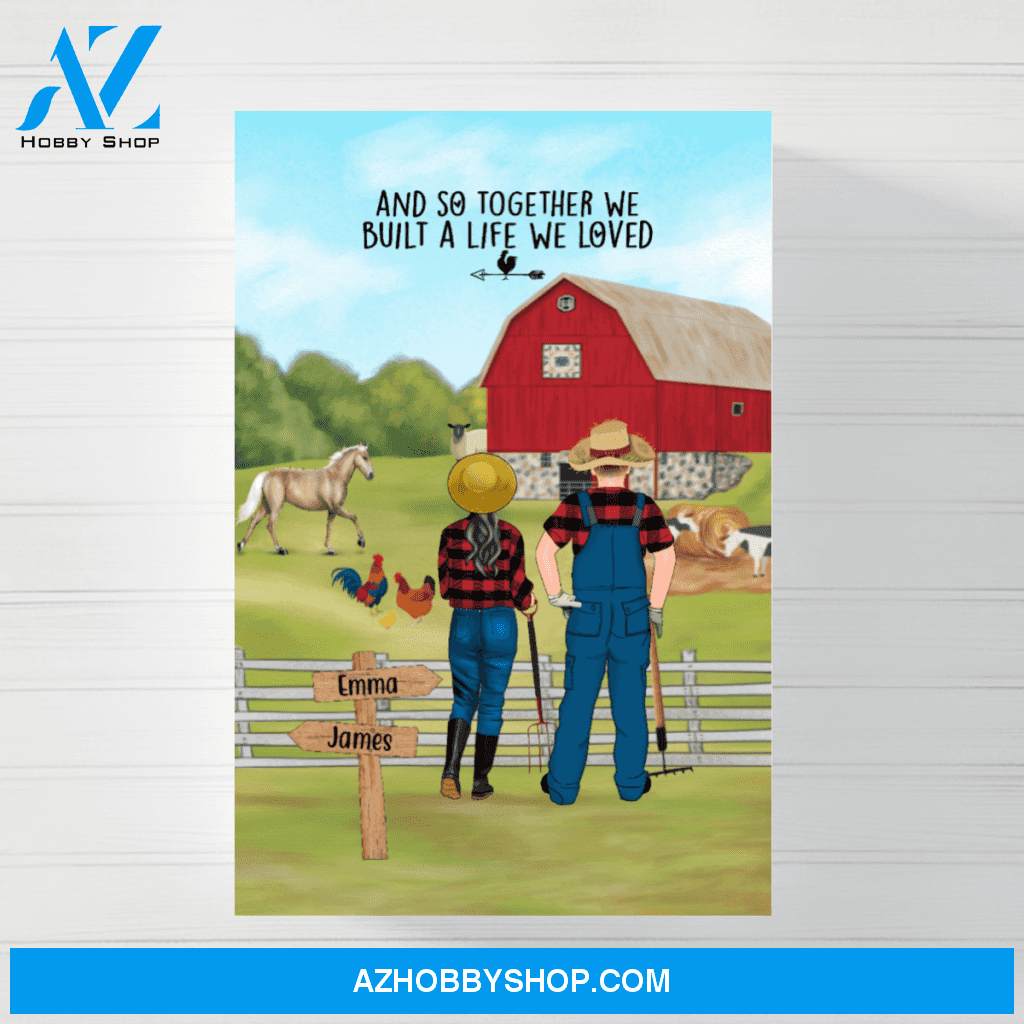 Personalized Canvas/Poster, Farming Couple, Custom Gift for Farmers