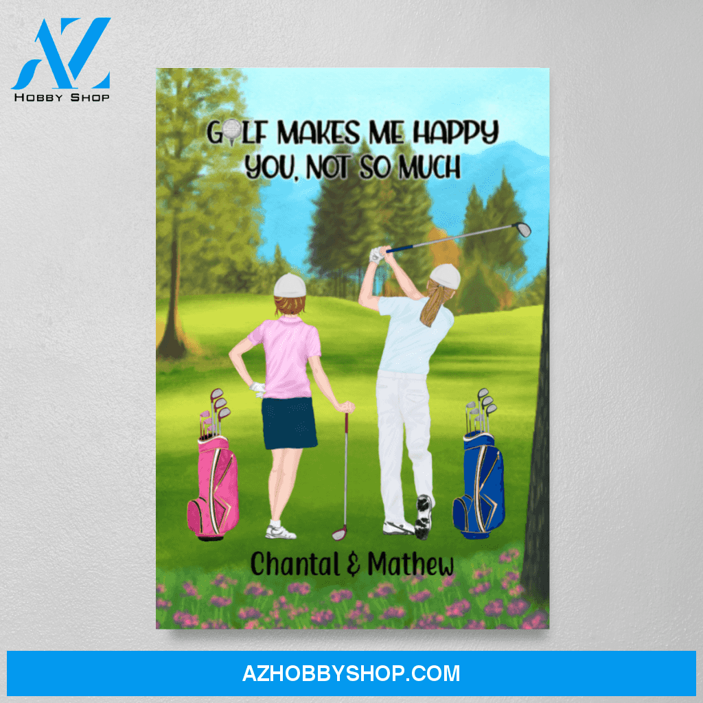 Personalized Canvas/Poster, Golf Couple and Friends Gift for Golf Lovers