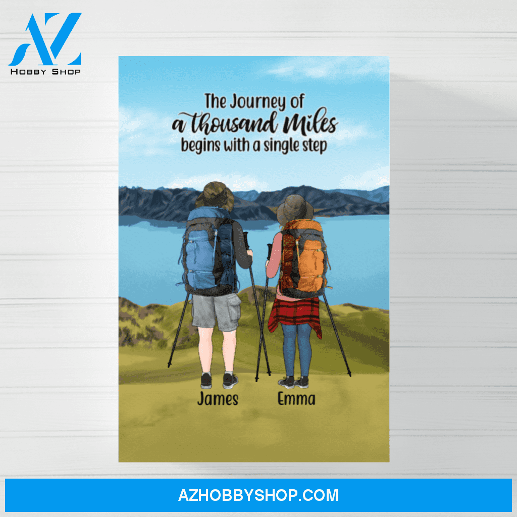 Personalized Canvas/Poster, Hiking Partners, Custom Gift for Couple and Friends