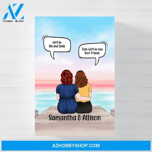 Personalized Canvas/Poster, Mother and Daughter In Conversation, Custom Gift for Mother's Day