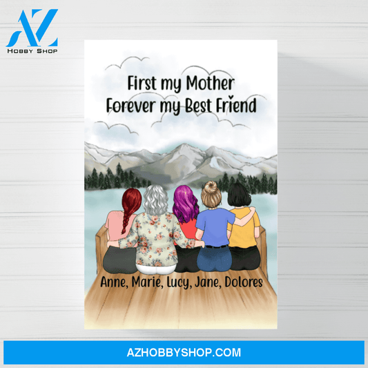 Personalized Canvas/Poster, Mother and Daughters, Custom Gift for Mother's Day