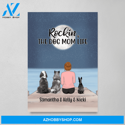 Personalized Canvas/Poster, Mother and Dogs Dog Mom, Custom Gift for Mother's Day